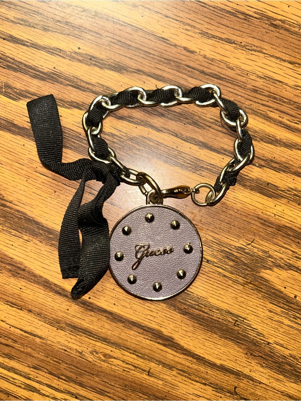 Guess Black Chain Keychain Card Holder Charm